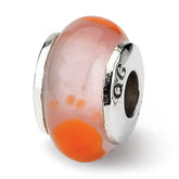 Sterling Silver Reflections Kids Orange Foot Mur.Glass Bead